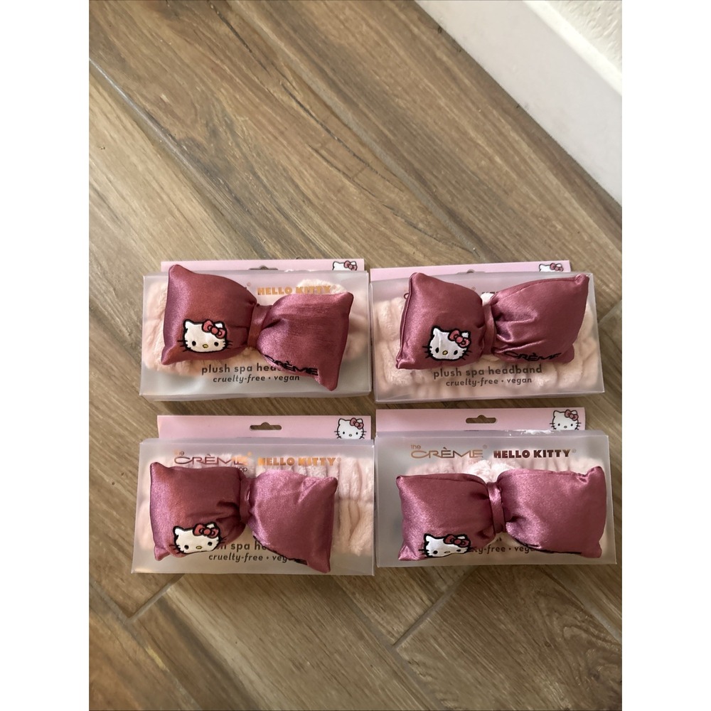 Lot Of 4 The Crème Shop Hello Kitty Plush Spa Teddy Headyband New